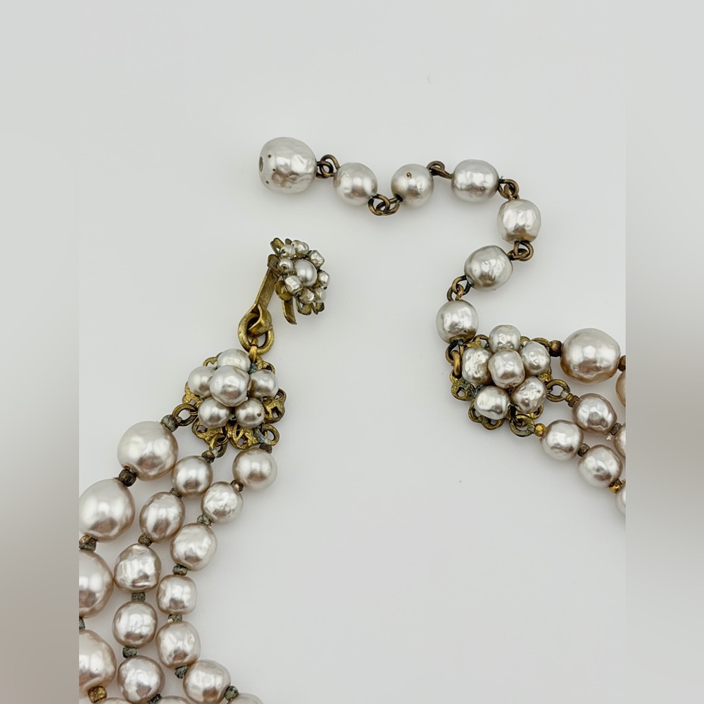 RARE Miriam Haskell Baroque Pearl Pendant Necklace and Earrings - Picture 5 of 9